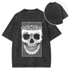 Horror Skull Back Washed T-Shirt