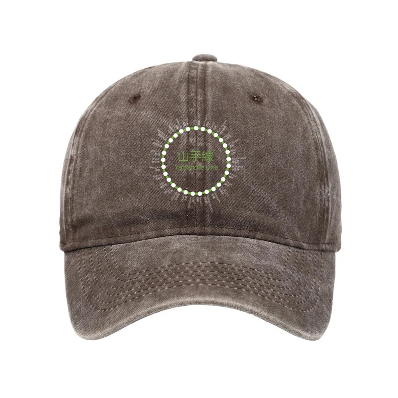 Yamanote Line Stations Circle Washed Cap