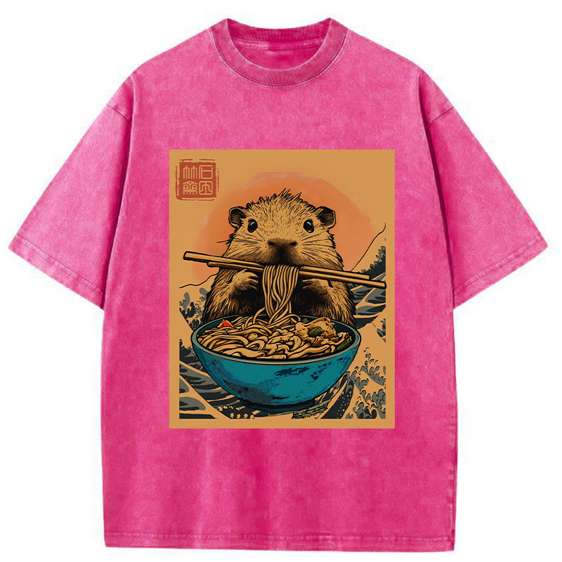 Opossum Eats Ramen Washed T-Shirt