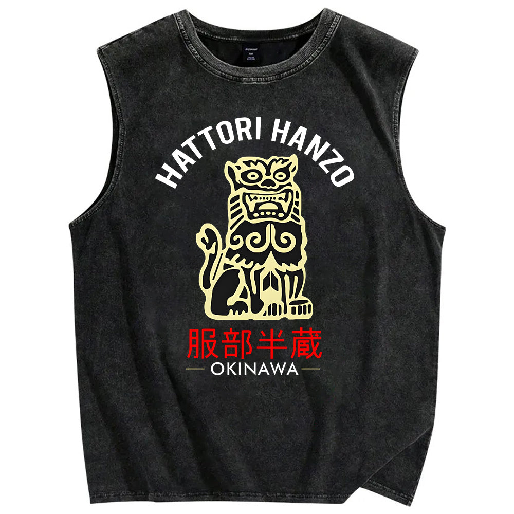 Unisex Hattori Hanzo Printed Washed Tank Top