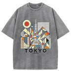 Tokyo 3D Architecture Washed T-Shirt