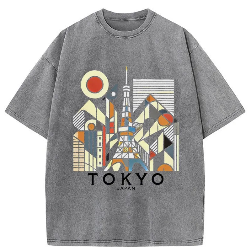 Tokyo 3D Architecture Washed T-Shirt