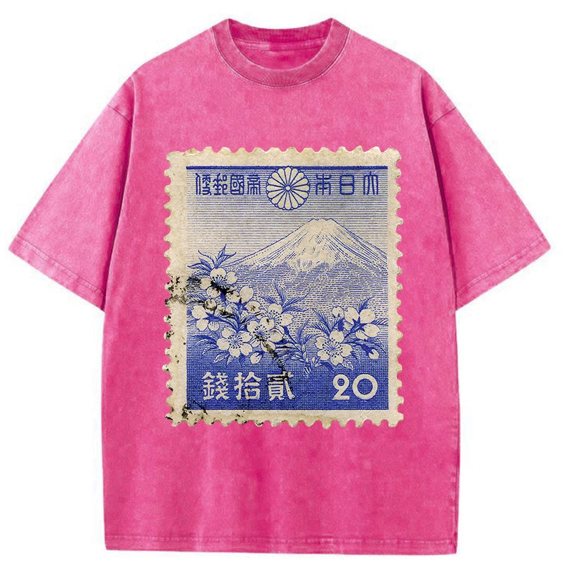Japan Vintage Stamp Washed T-Shirt