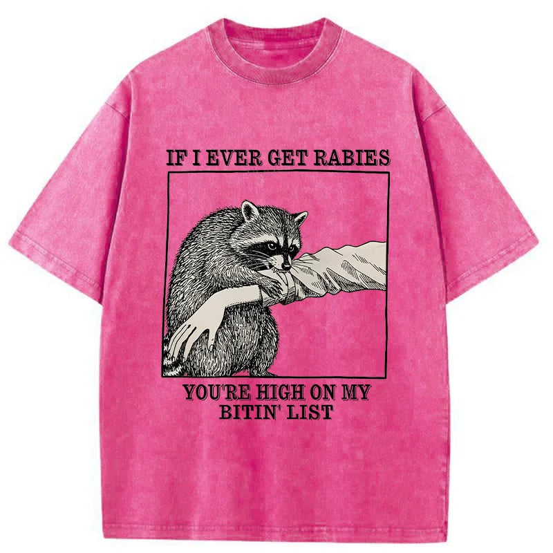 Unisex Raccoon Bites Washed T-Shirt