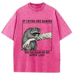 Unisex Raccoon Bites Washed T-Shirt
