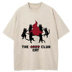 Unisex Cat Party Washed T-Shirt