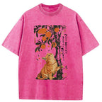 Unisex Orange Cat Wants To Eat Oranges Washed T-Shirt