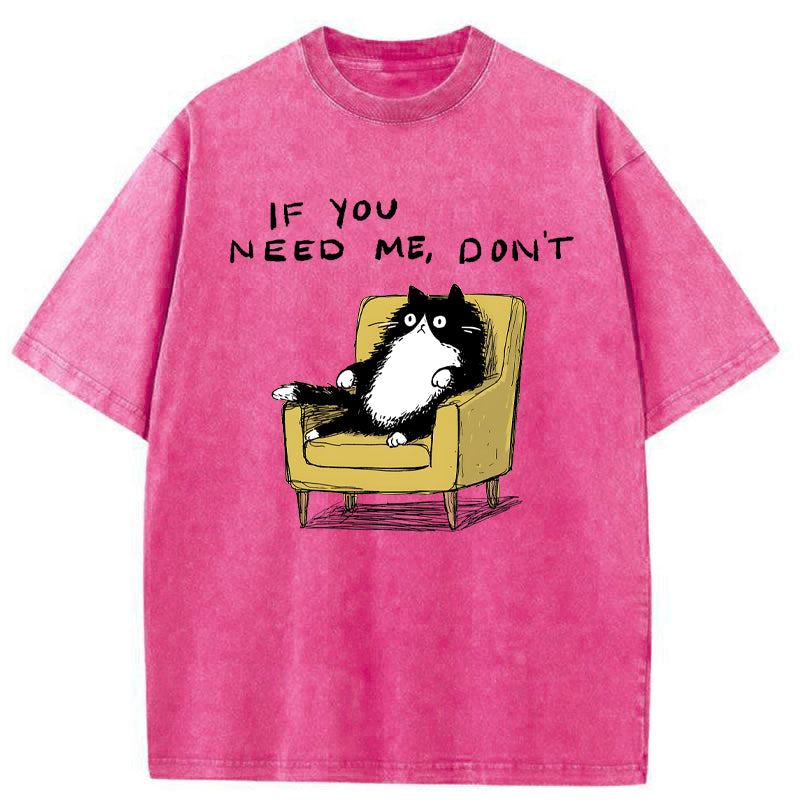 Unisex Unavailable Cat Washed T-Shirt
