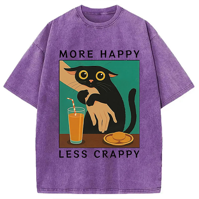 Cat Hugging Person Washed T-Shirt