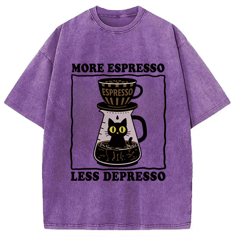 Cats And Coffee Washed T-Shirt