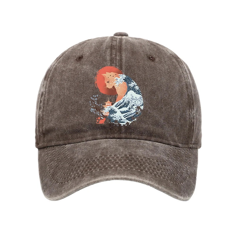 Spirit Cat Wave Japan Washed Cap