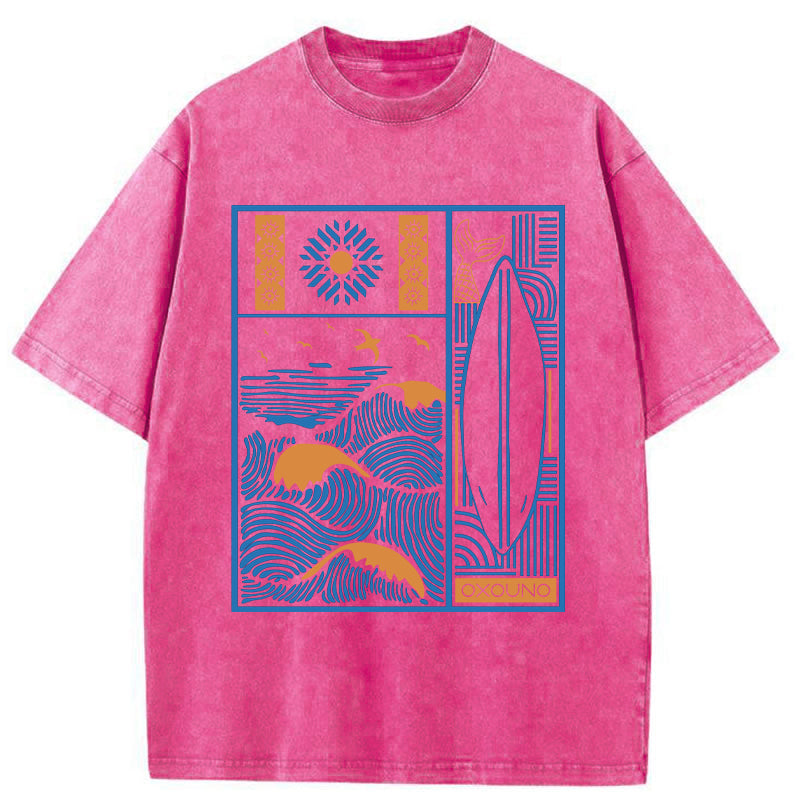 Unisex Minimalist Art Washed T-Shirt