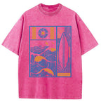 Unisex Minimalist Art Washed T-Shirt