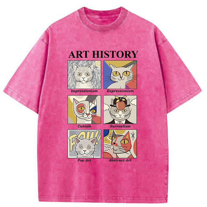Unisex Art History About Cats Washed T-Shirt
