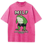 Unisex MILF Frog Washed T-Shirt
