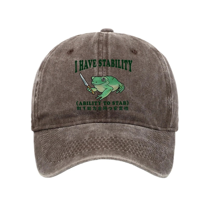 Mentally Stable Assassin Frog Washed Cap