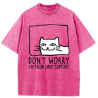 Unisex Emotional Support Cat Washed T-Shirt