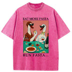 Unisex Eat More Pizza Washed T-Shirt