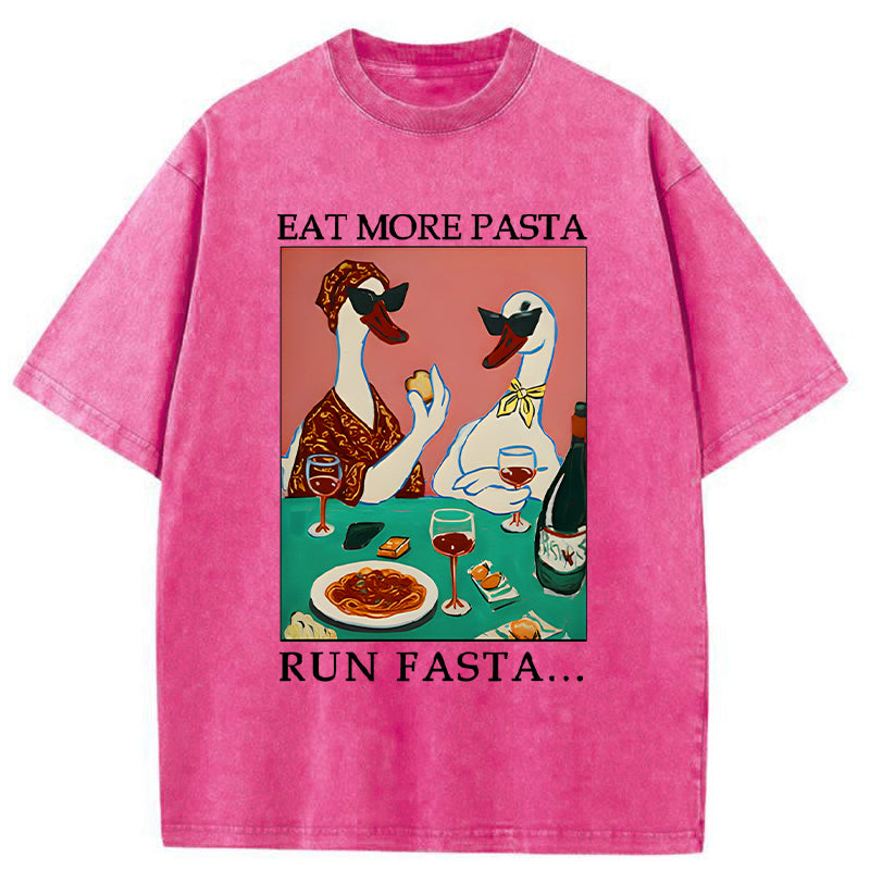 Unisex Eat More Pizza Washed T-Shirt