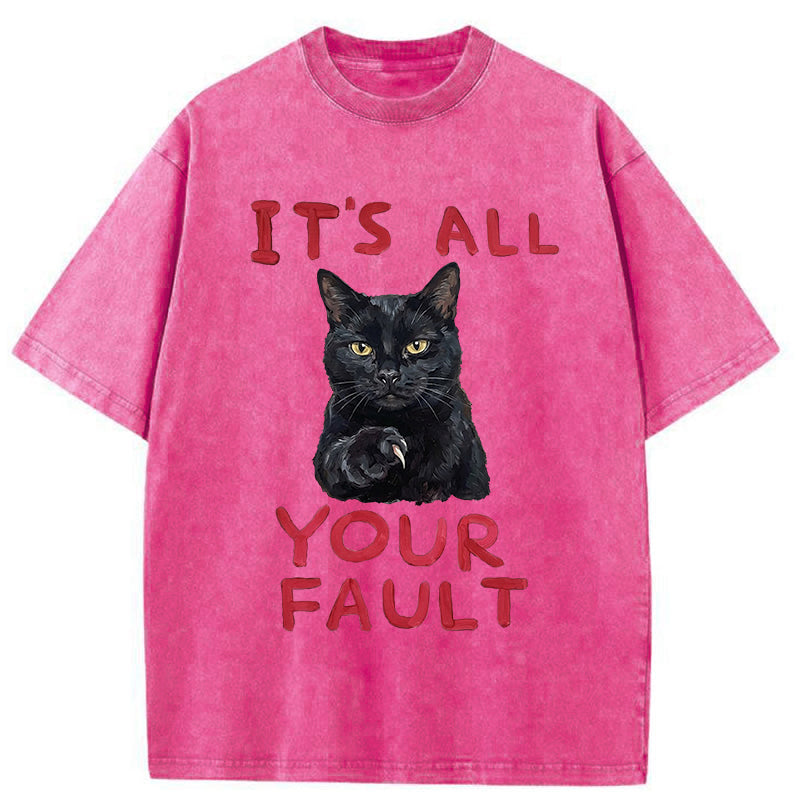 Unisex Cat's Accusation Washed T-Shirt