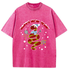 Snake Wearing Scarf And Hat Washed T-Shirt