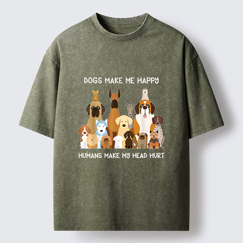 Unisex I Like Dogs Washed T-Shirt