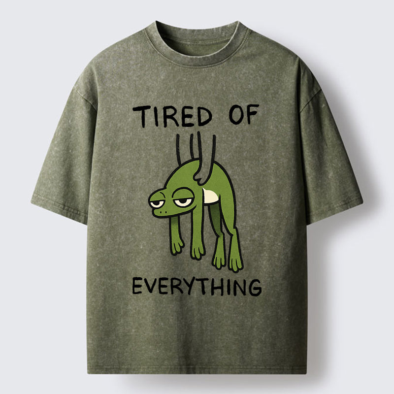 Unisex Tired Of Everything Frog Washed T-Shirt