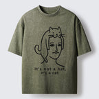 Unisex Not Hat It’s A Cat Washed T-Shirt