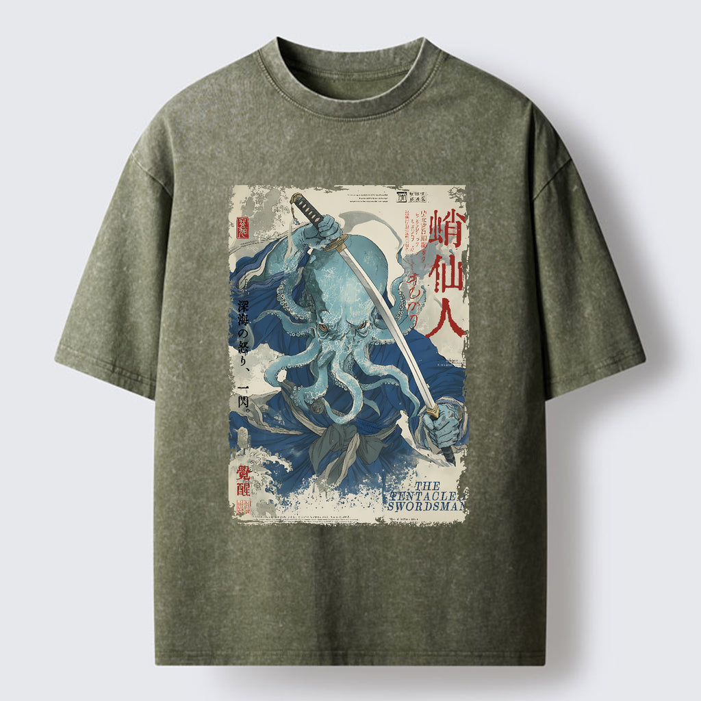 Cool Octopus Sage Washed T-Shirt