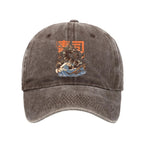 The Great Sushi Dragon Wave Washed Cap