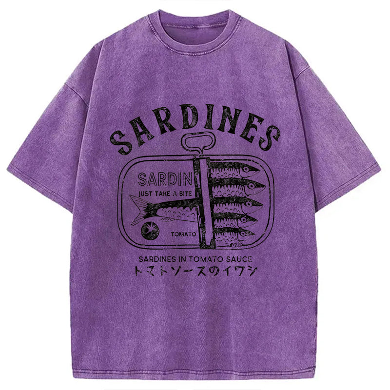 Delicious Canned Sardine Washed T-Shirt