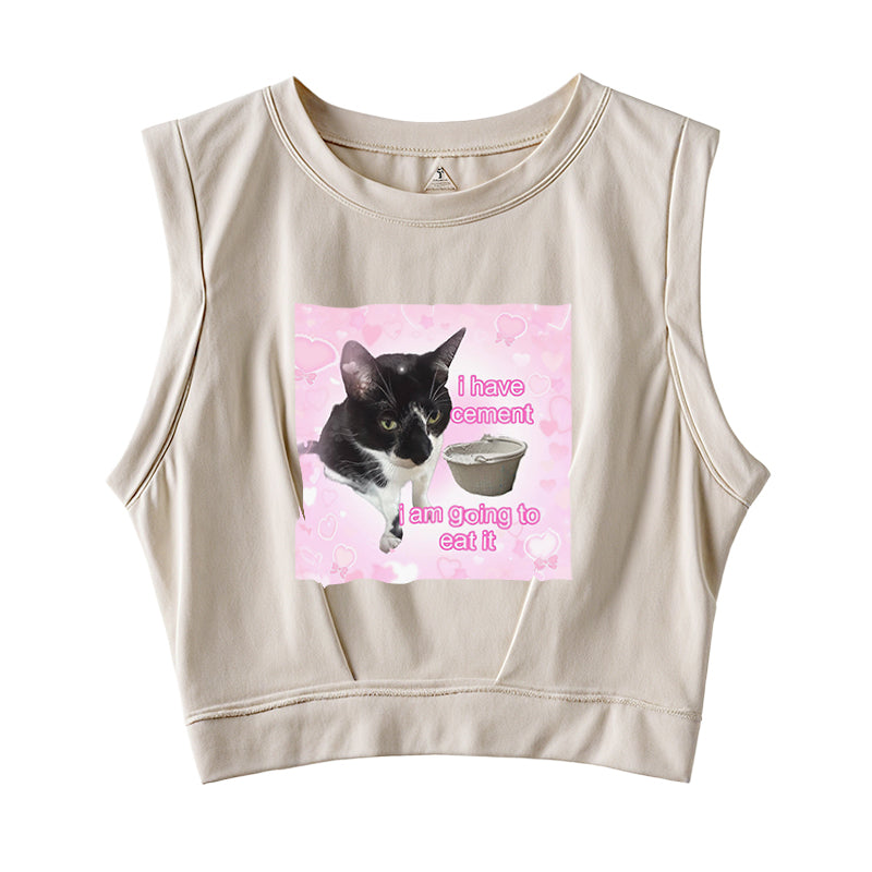 I have Cement I Am Going to Eat It Sleeveless Crop Top