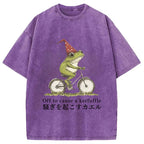Off to Cause a Kerfuffle Frog Washed T-Shirt