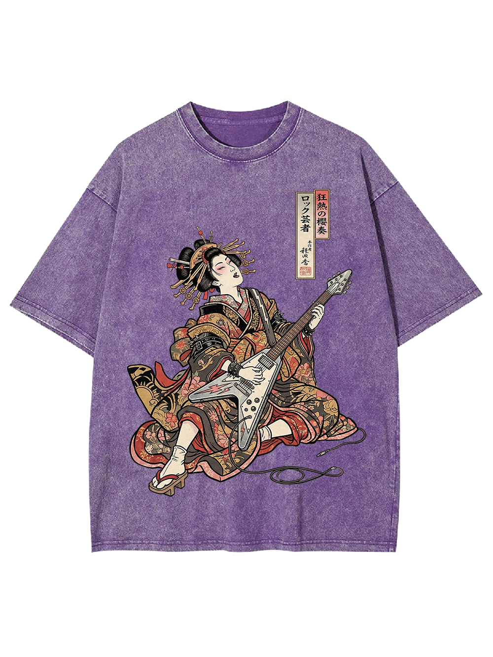 Unisex Geisha Riot Printed Washed Tee