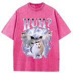 Huh Cat Chonky Ben Meme Washed T-Shirt