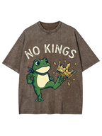 Unisex Frog Against the Crown Printed Washed Tee