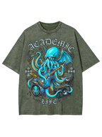 Unisex Nerdcore Kraken Printed Washed Tee