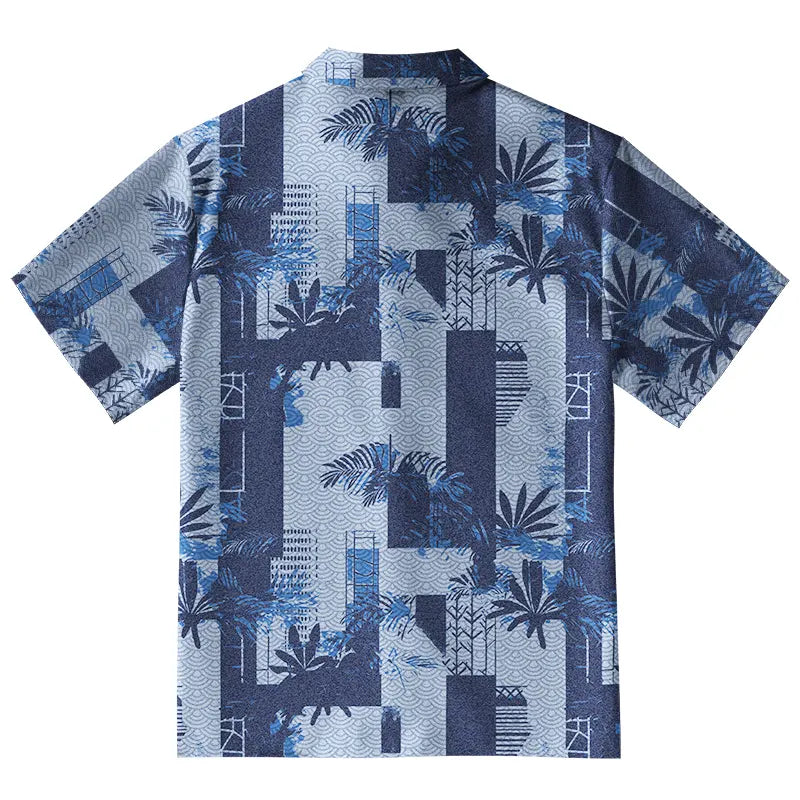 Palms Meets Geometric Art Button-up Shirt