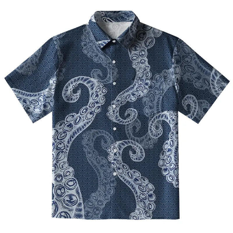 Octopus Tentacles Japanese Button-up Shirt