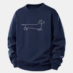 Line Dachshund Print Relax Fit Sweatshirt