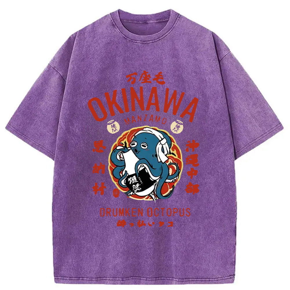 Okinawa Drunken Octopus Washed T-Shirt