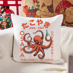 Octopus Drinks Soju Cushion Pillow