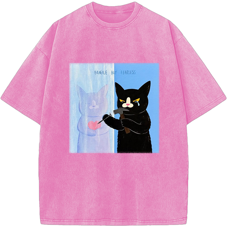 Unisex FRAGILE BUT FEARLESS Vintage Washed T-Shirt
