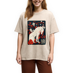 Ancient Japanese Wolf Art Washed T-Shirt