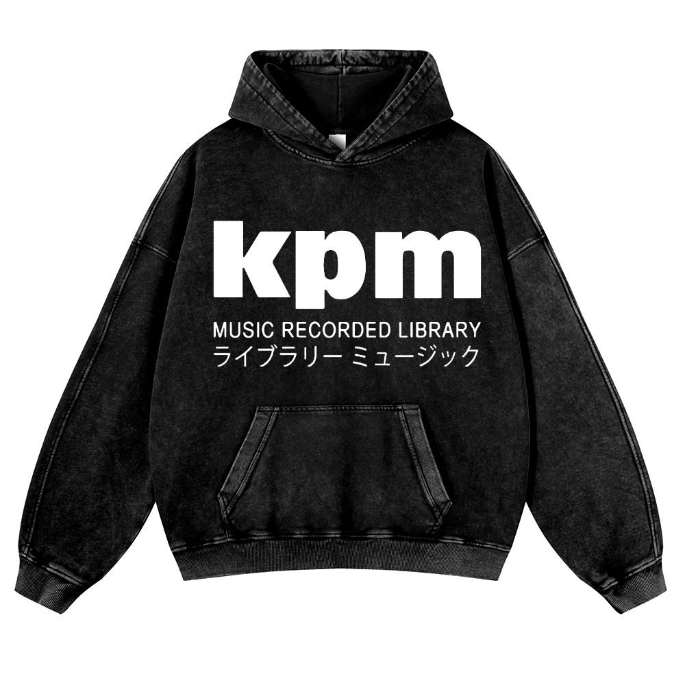 KPM Music Recorded Library Vintage Washed Thick Cotton Hoodie