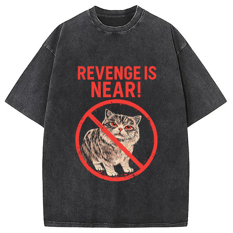 Revenge Is Near! Cat Washed T-Shirt
