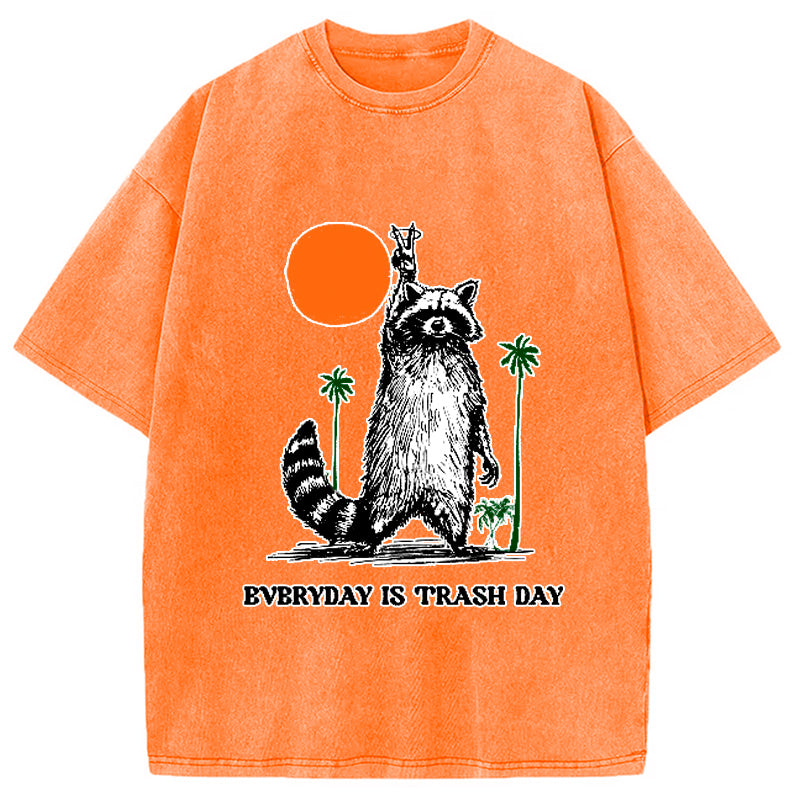Everyday Is Trash Day Raccoon Washed T-Shirt