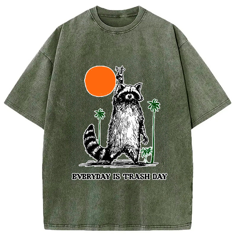 Everyday Is Trash Day Raccoon Washed T-Shirt