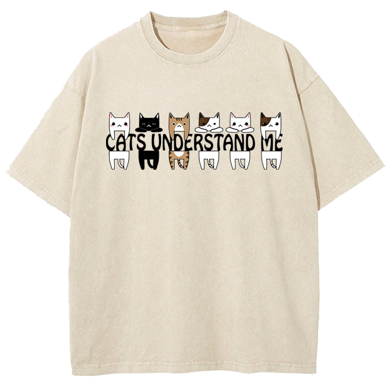 Cats Understand Me Washed T-Shirt