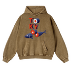 Tokyo Sushi Fish Vintage Washed Thick Cotton Hoodie